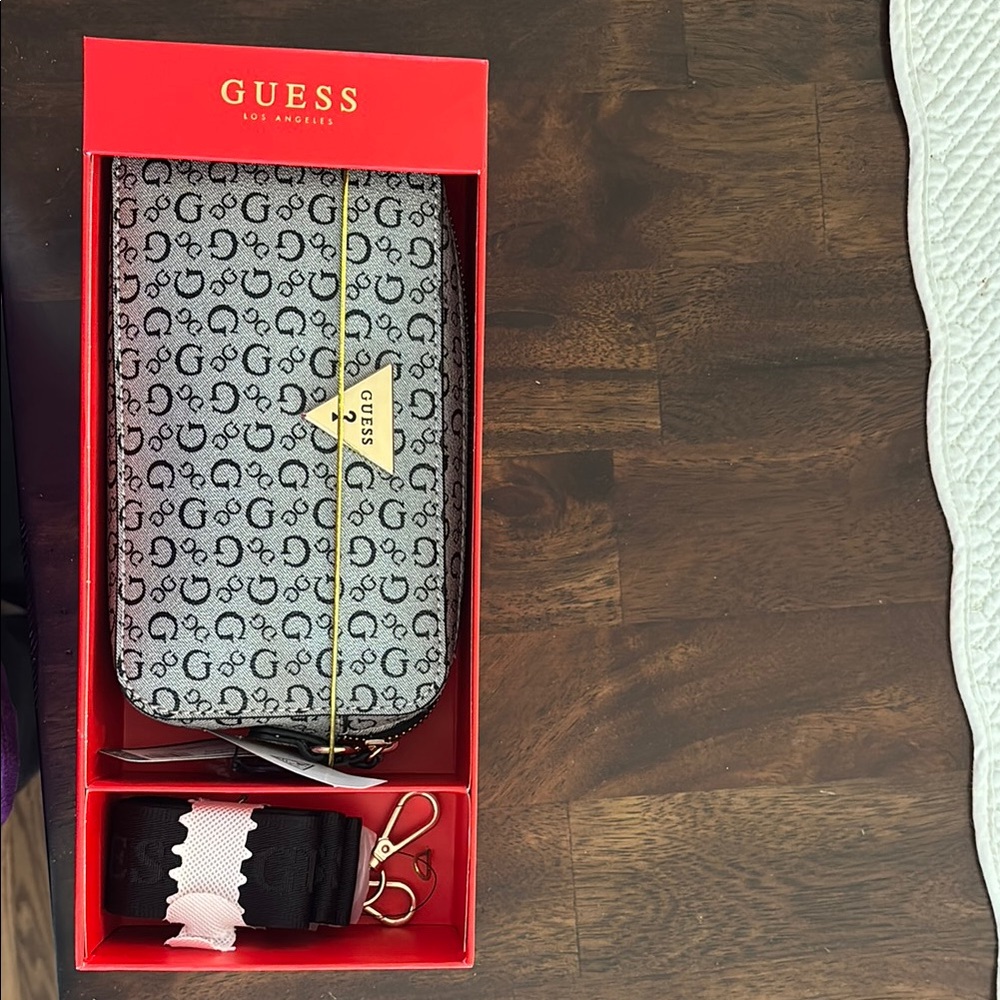 Guess Gray and Black Patterned Wallet